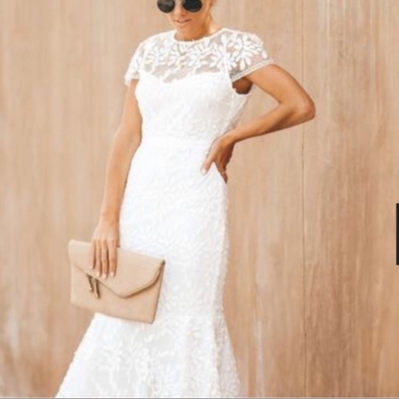 JustMe White Lace Midi Dress - Picture 7 of 14